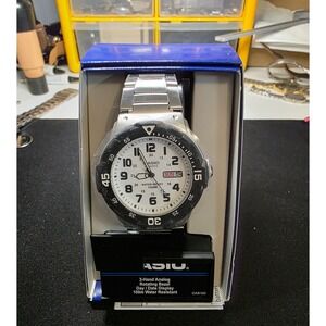 Casio MRW200HD7BKC Analog Watch Mens OS Silver White Dial Diver Style Timepiece